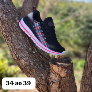 Tênis Meia Preto e Rosa Masculino e feminino