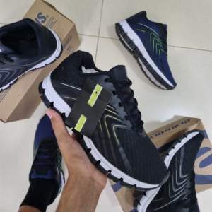 Tênis Masculino Preto e Dourado Esportivo Confortável